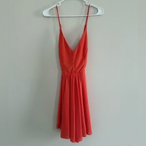 Elegant Coral Spaghetti Strap Romper